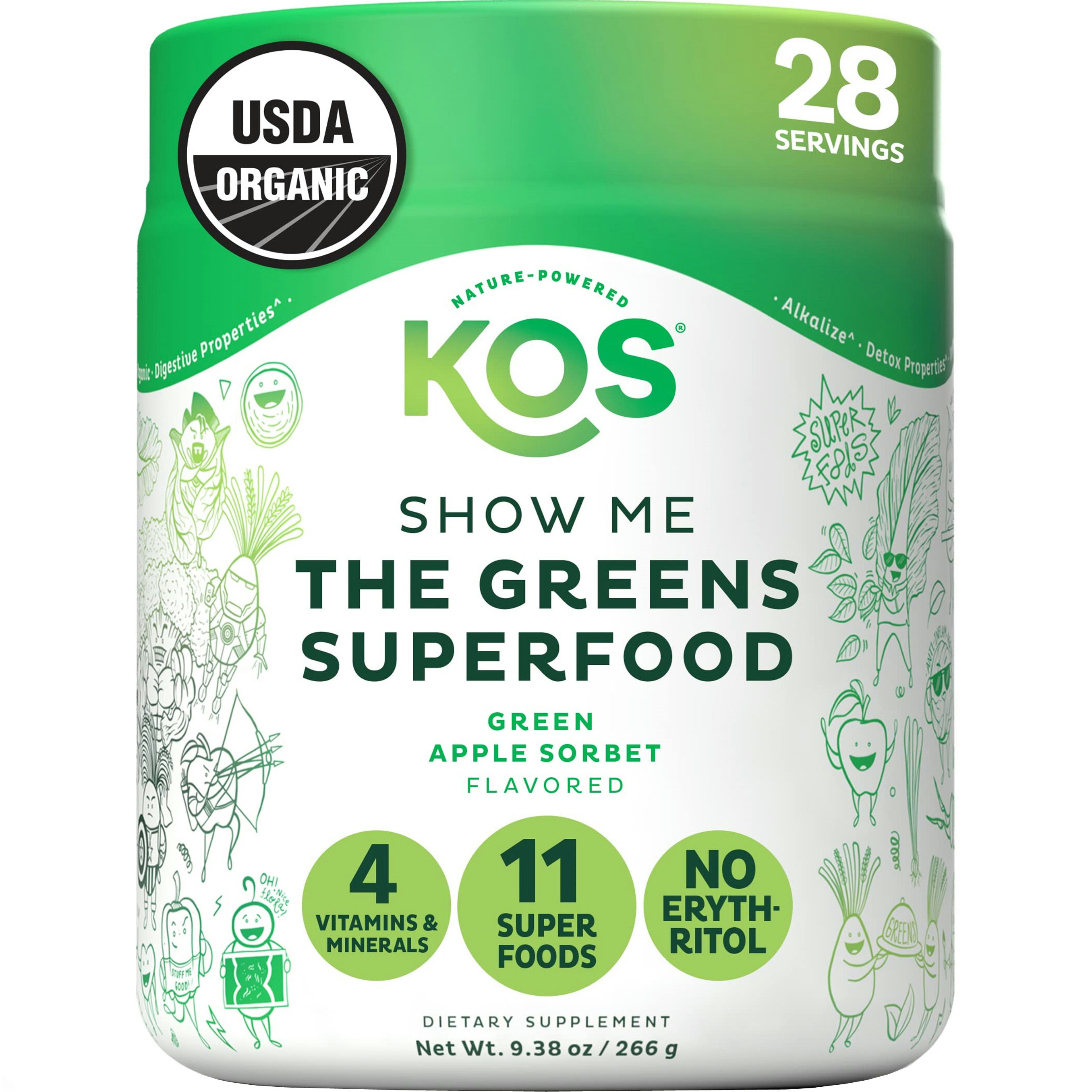 kosページ KOS Show Me The Greens Super Tasty Veggie Blend | Carewell