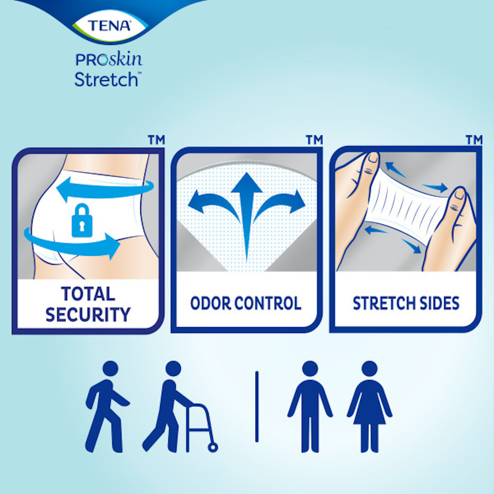  MCK78033101 - Adult Incontinent Brief Tena Stretch Ultra Tab  Closure Large/X-Large Disposable Heavy Absorbency : Health & Household