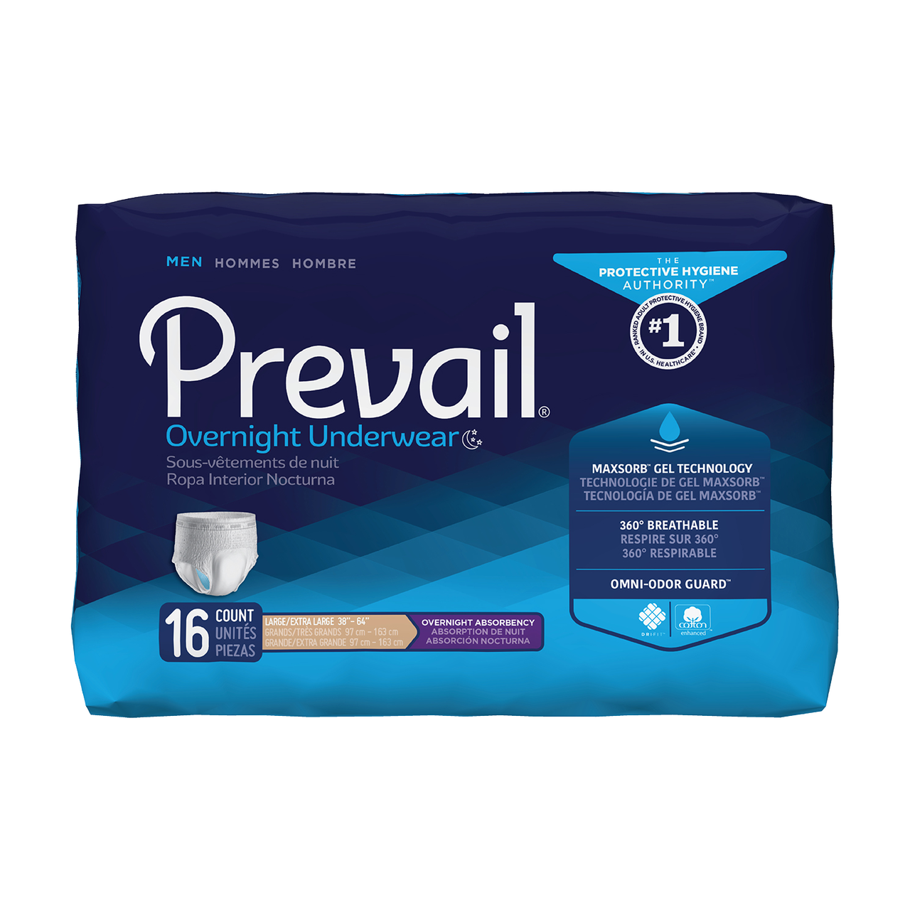 Prevail Overnight Pull-Up Underwear for Men, Overnight