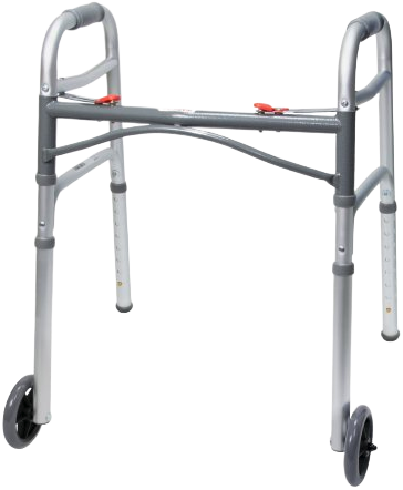McKesson Aluminium Folding Walker with Wheels | Carewell