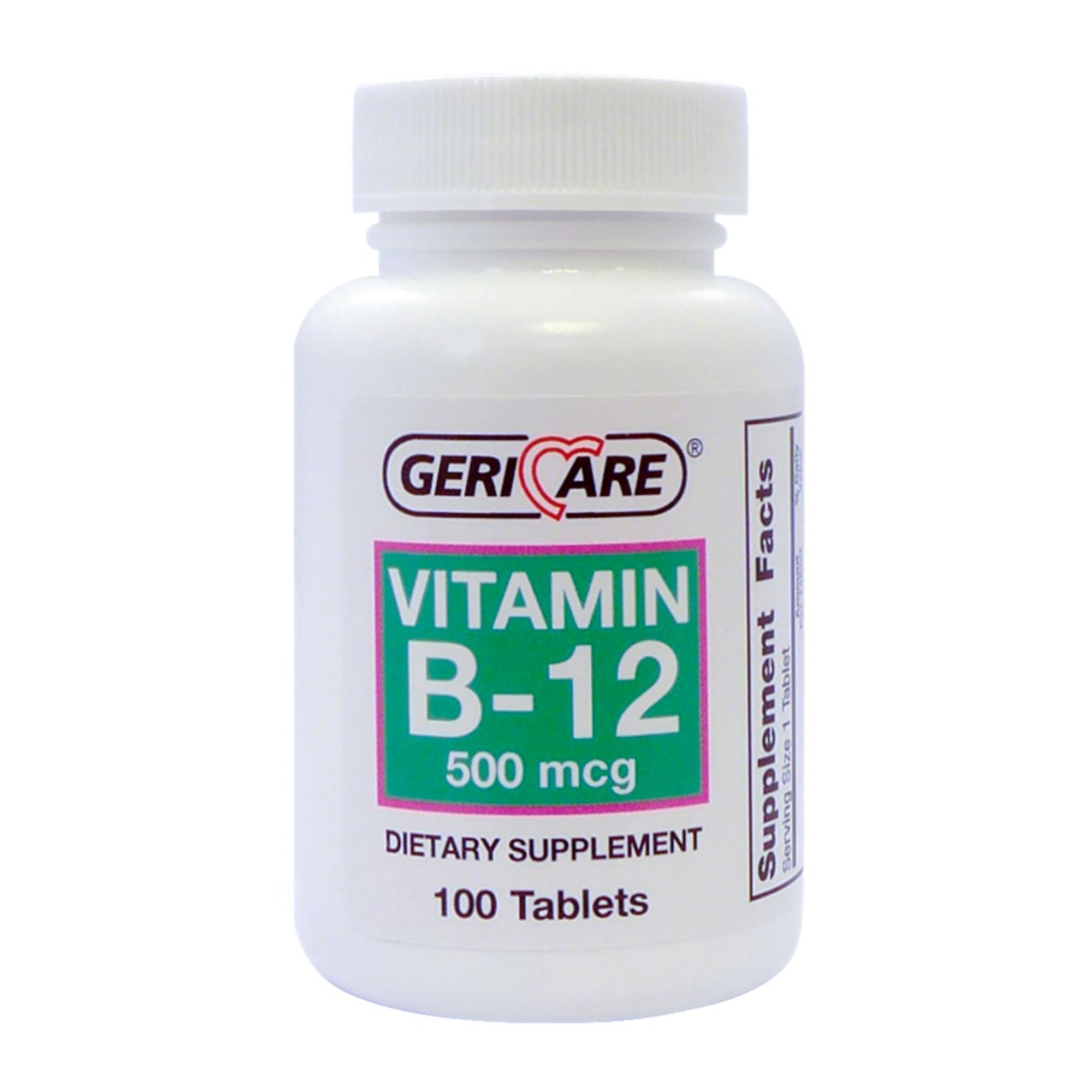 GeriCare High Potency Vitamin B12 Dietary Supplement, 500 mcg, 100