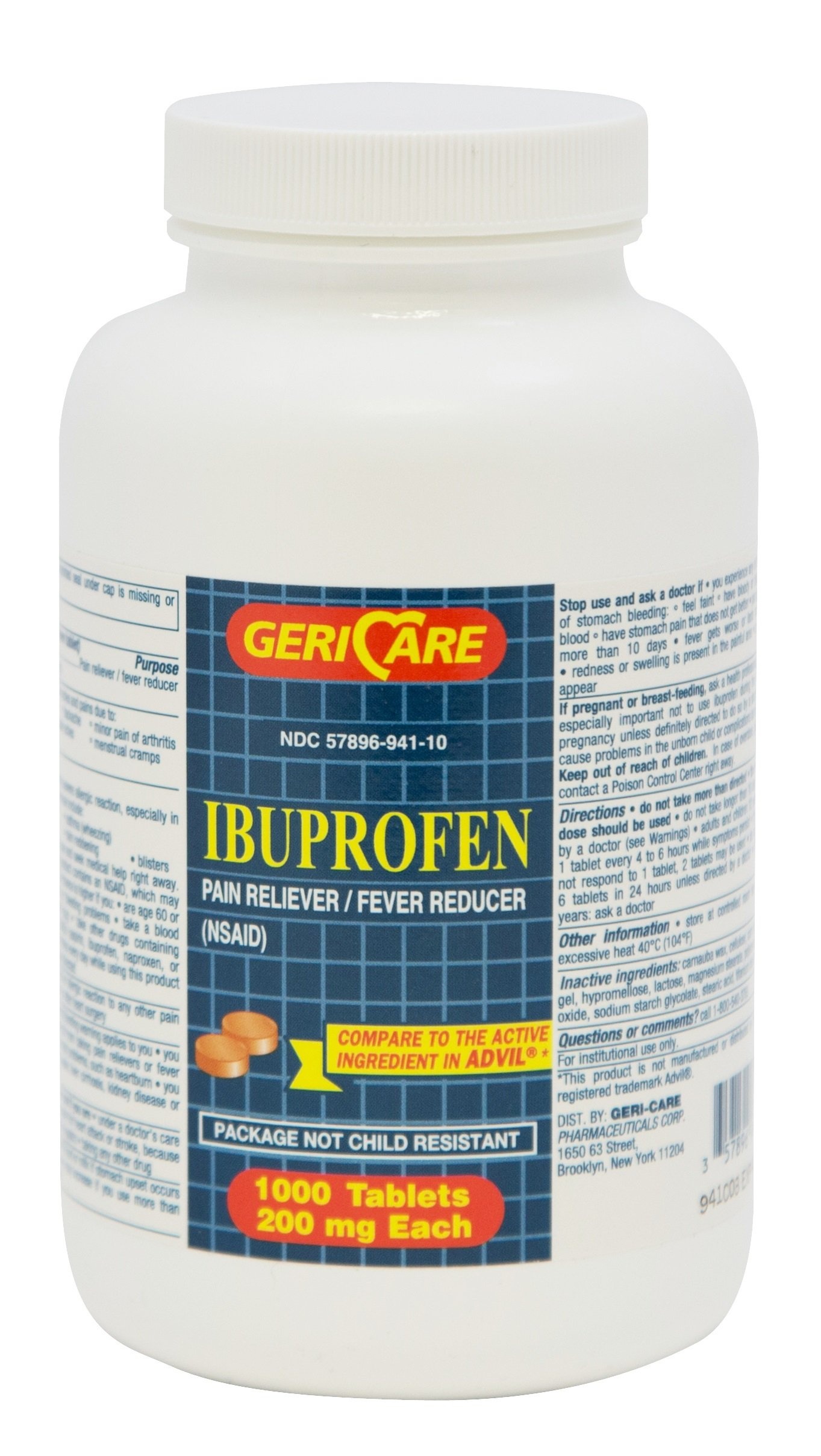 GeriCare Ibuprofen Pain Reliever/Fever Reducer, 200 mg Carewell