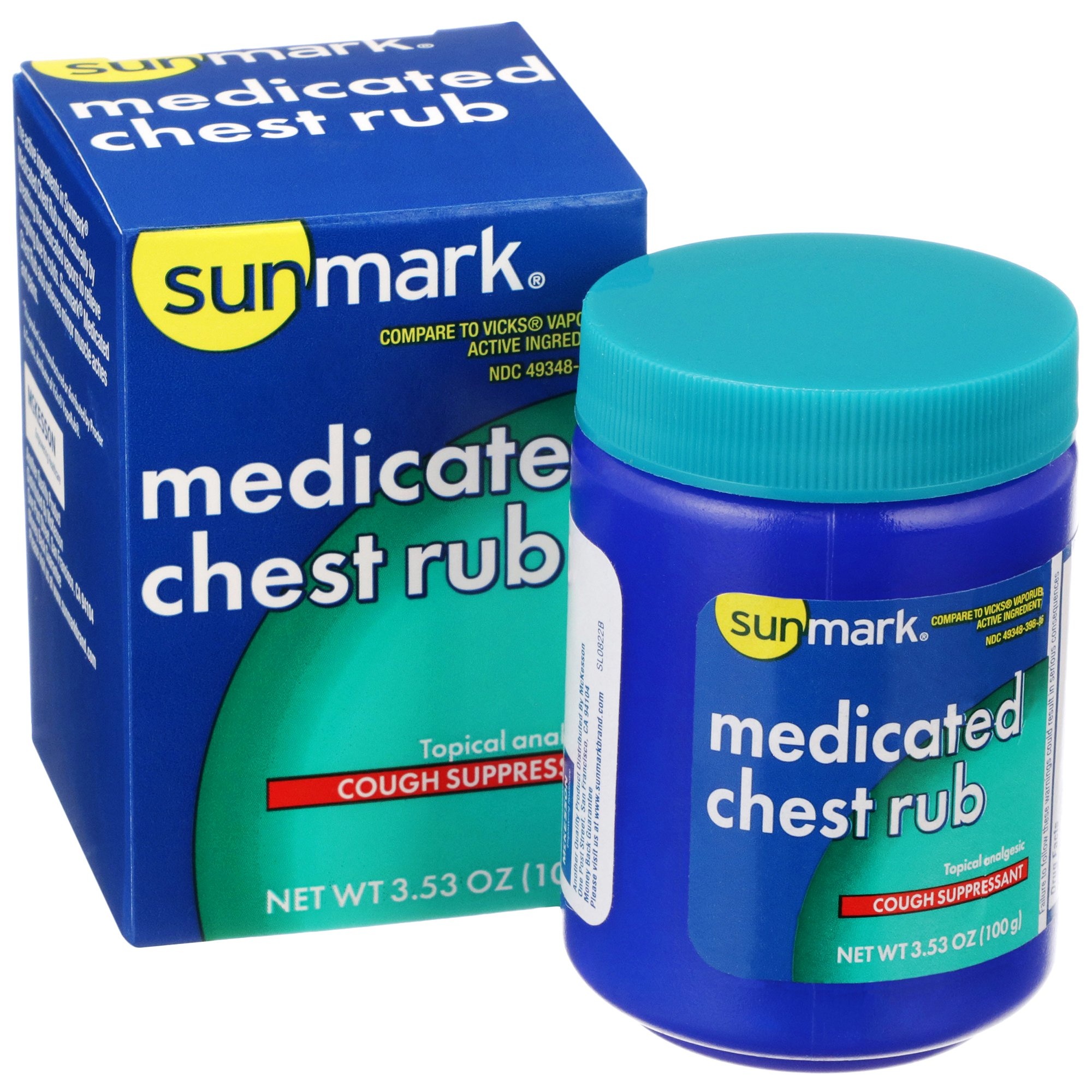 sunmark Medicated Chest Rub Cough Suppressant, 3.5 oz. Carewell