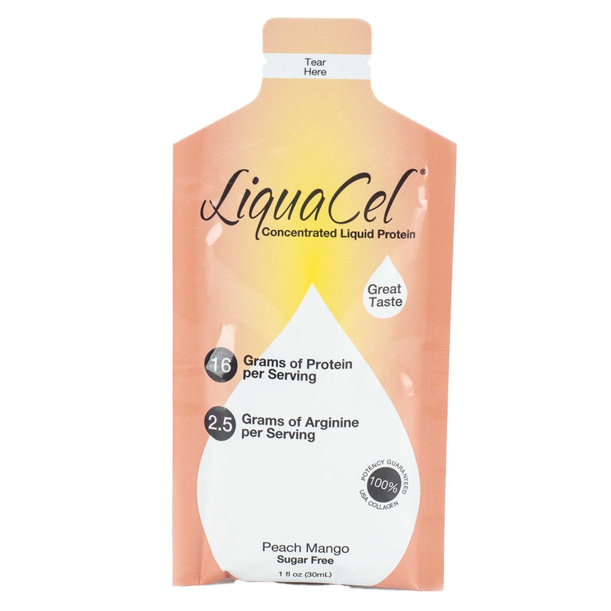 Liquacel Concentrated Liquid Protein Supplement, Peach Mango, 1 oz