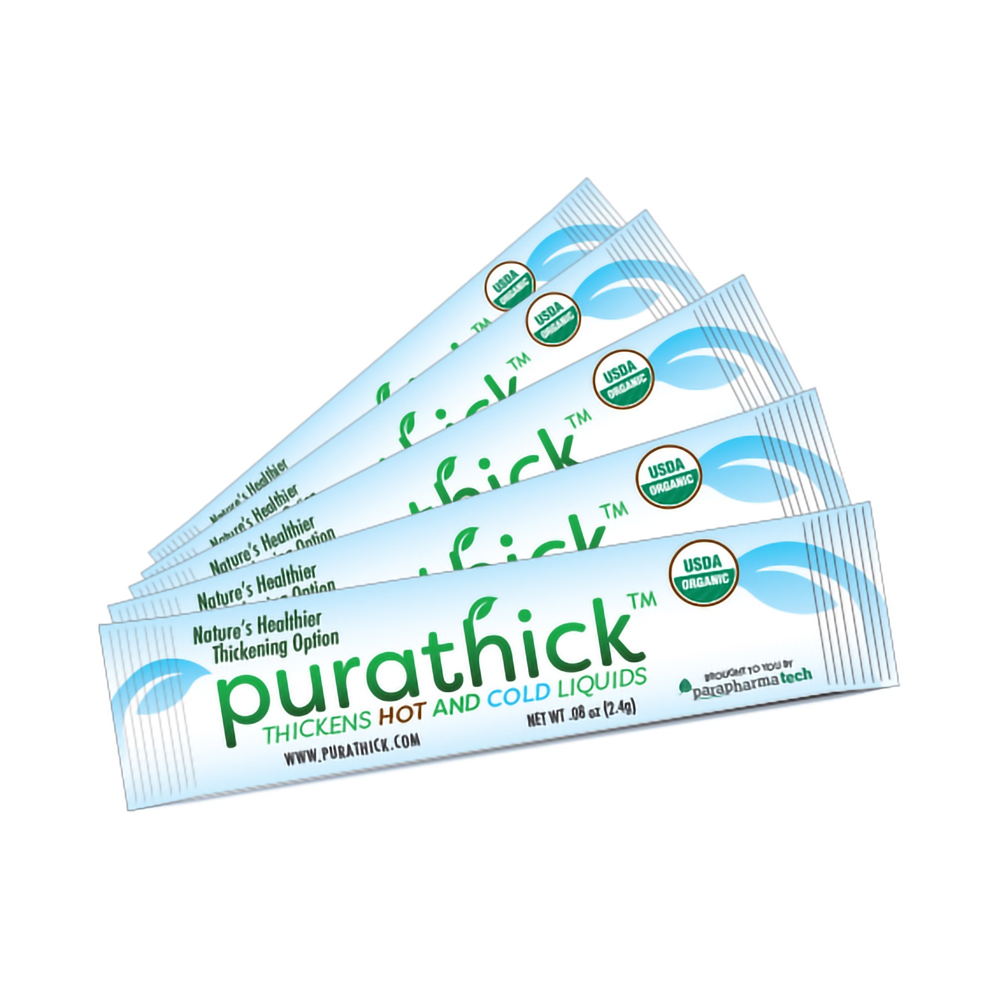purathick Beverage Thickener Powder, Unflavored, 2.4 Gram Individual Packets Carewell