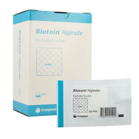 Coloplast Biatain Alginate Dressing, Sterile, 2 X 2