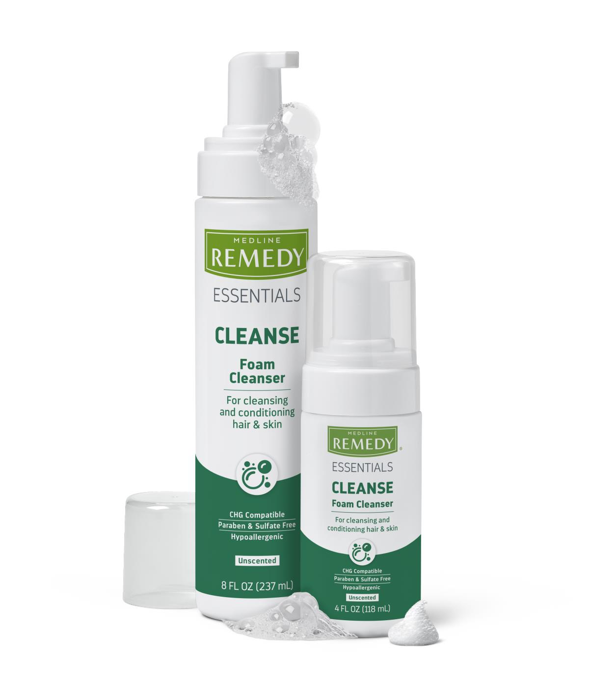 Medline Remedy Essentials No-Rinse Foam Cleanser, Pump Bottle
