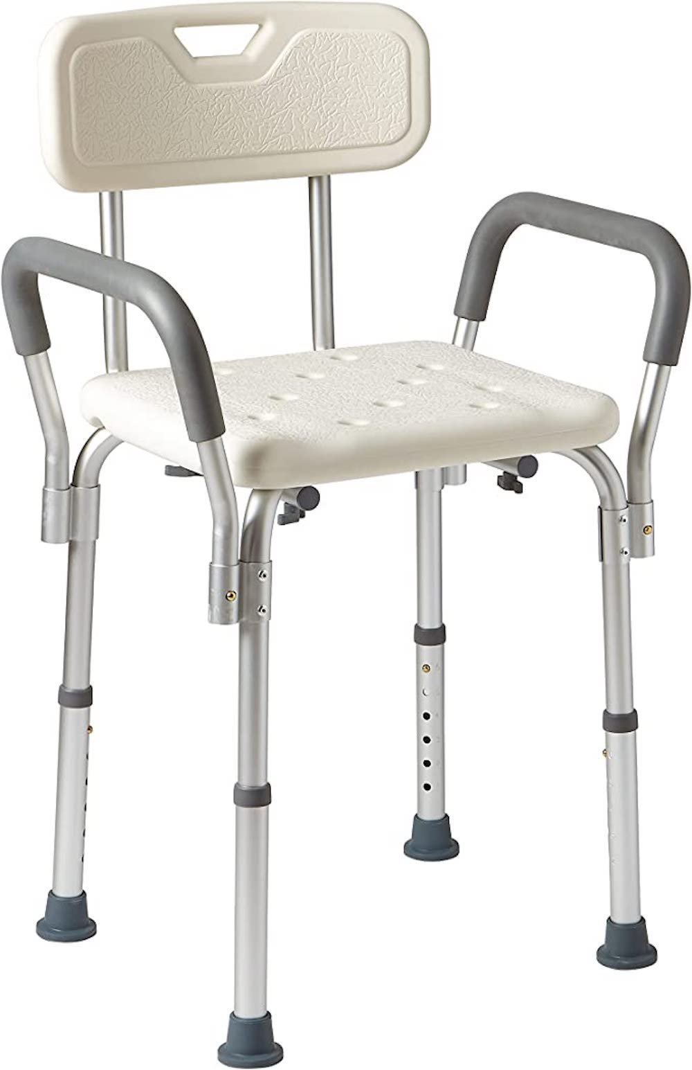 HSA/FSA Eligible Shower Chair with Arms and Back, Padded Shower Seat for  Inside Shower with Grab Bar/Toiletry Bag, Tool-Free Shower Seat for  Bathtub