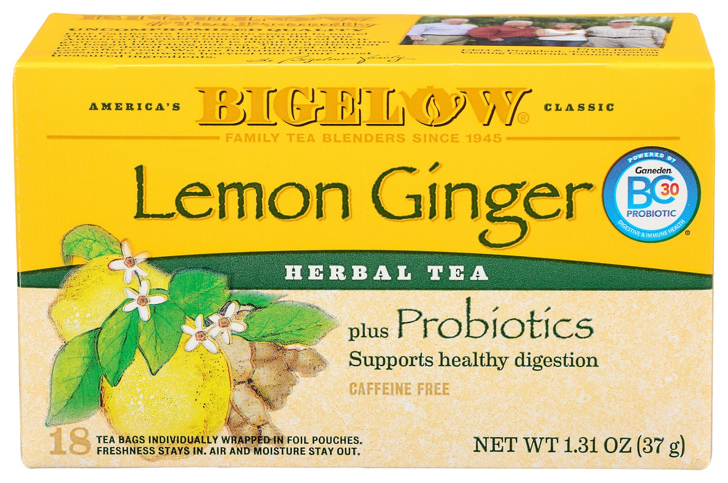 Bigelow Lemon Ginger Tea with Probiotics Carewell
