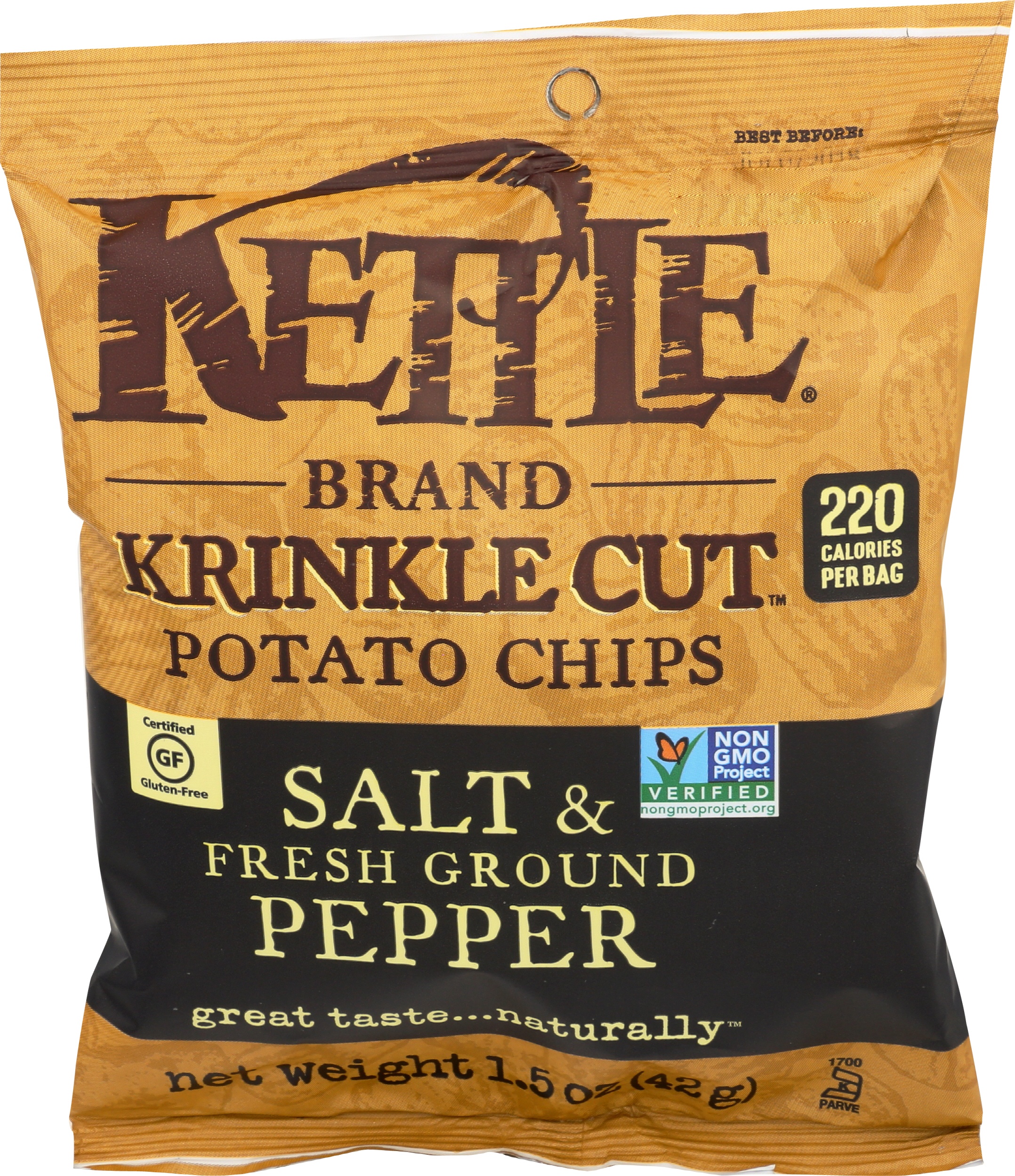 Kettle Brand Krinkle Cut Salt & Fresh Ground Pepper Potato Chips Carewell