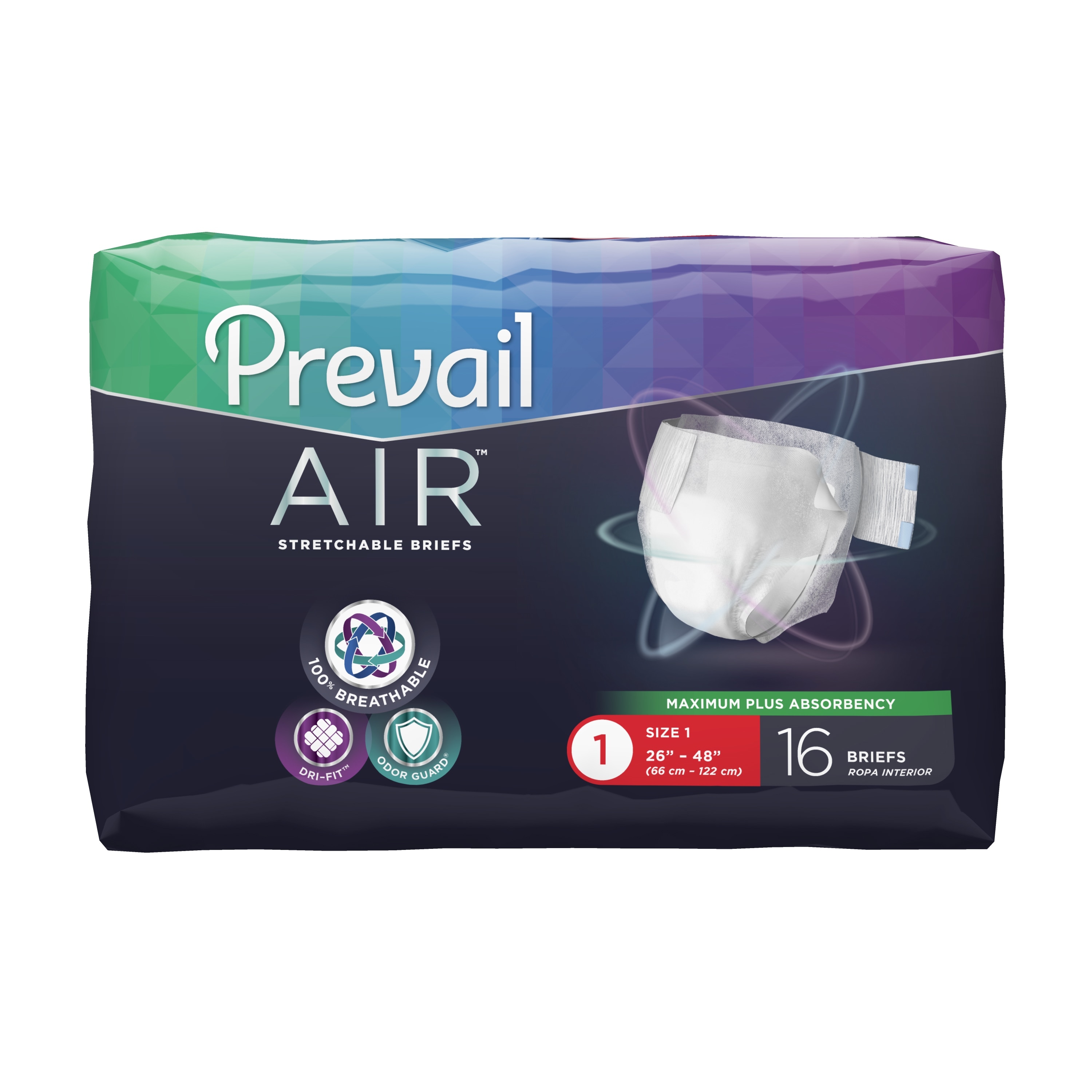 Prevail Nu-Fit Daily Briefs, Incontinence, Disposable, Maximum Absorbency,  XL, 15 Count, 1 Pack 