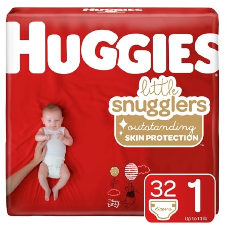 Huggies Little Snugglers Baby Diapers, Size 1 (8-14 lbs)