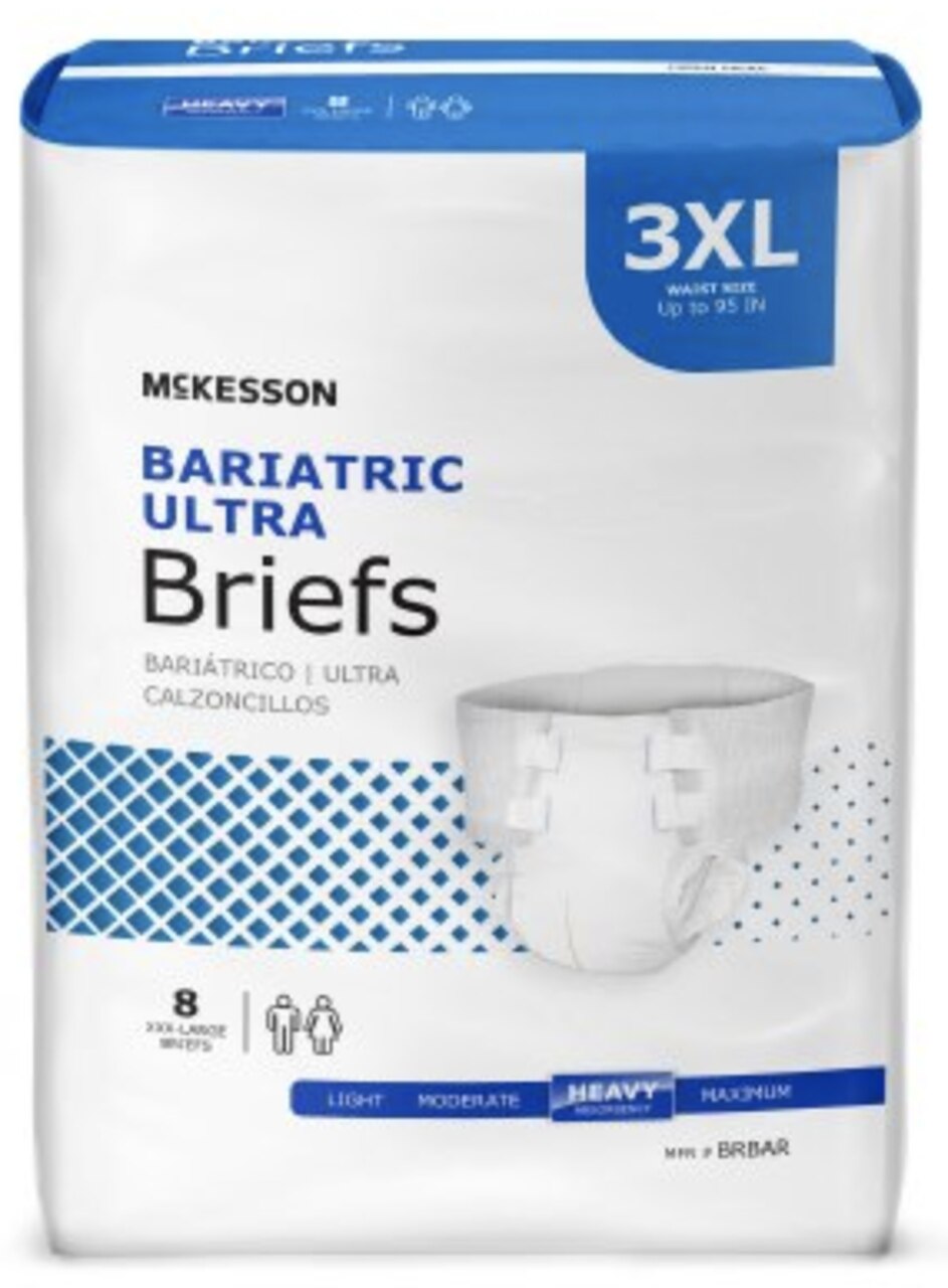 McKesson Bariatric Ultra Briefs with Tabs, Heavy.