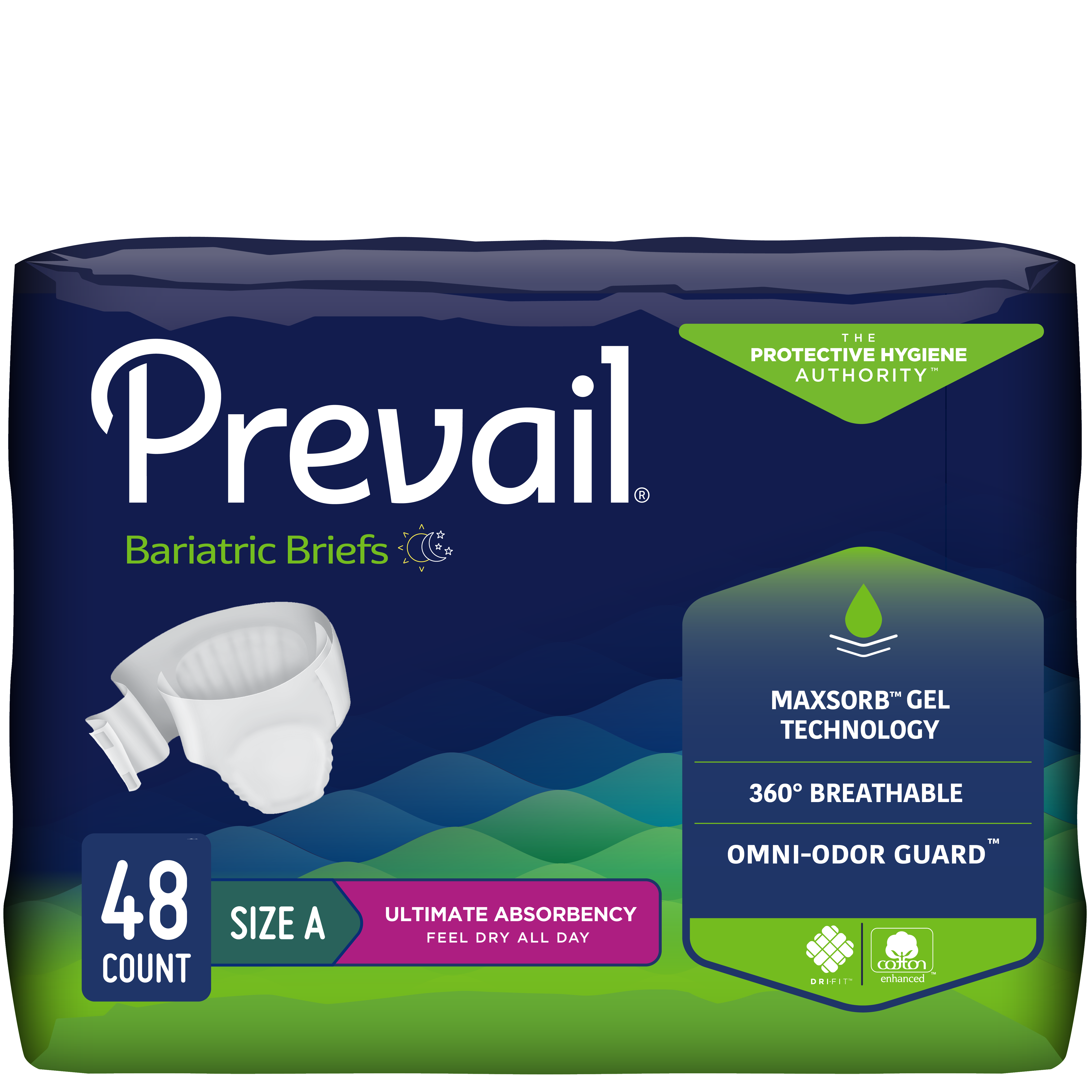 Prevail Bariatric Briefs with Tabs, Ultimate