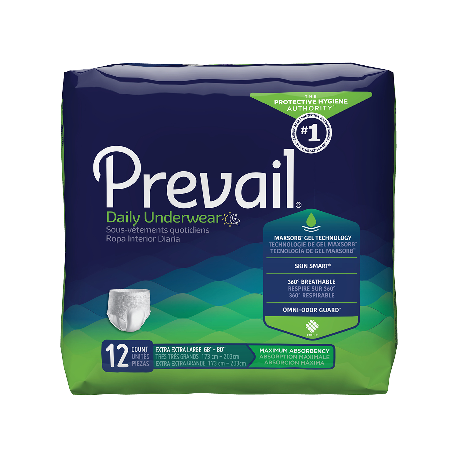 Prevail Men's Daily Disposable Underwear Male Pull On with Tear