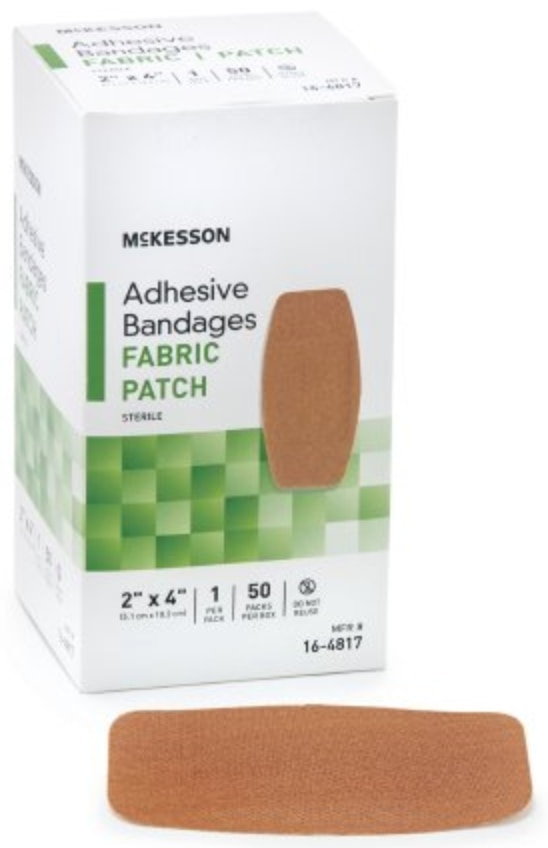 McKesson Fabric Patch Adhesive Bandage, 2 X 3 Inch-Tan (Pack of 50)