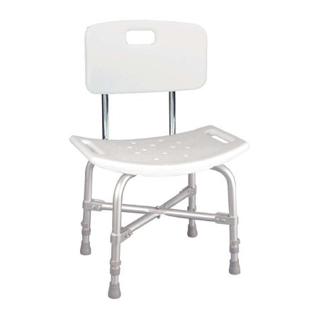 Drive Medical Knock Down Bath Bench with Back and Padded Arms, White