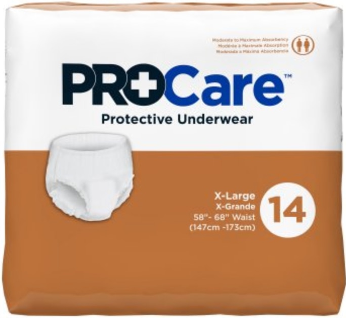 ProCare Protective Underwear, Medium (34 To 46 Inches) Pack of