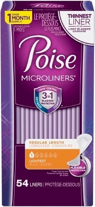 Poise Microliners, Incontinence Panty Liners, Lightest Absorbency