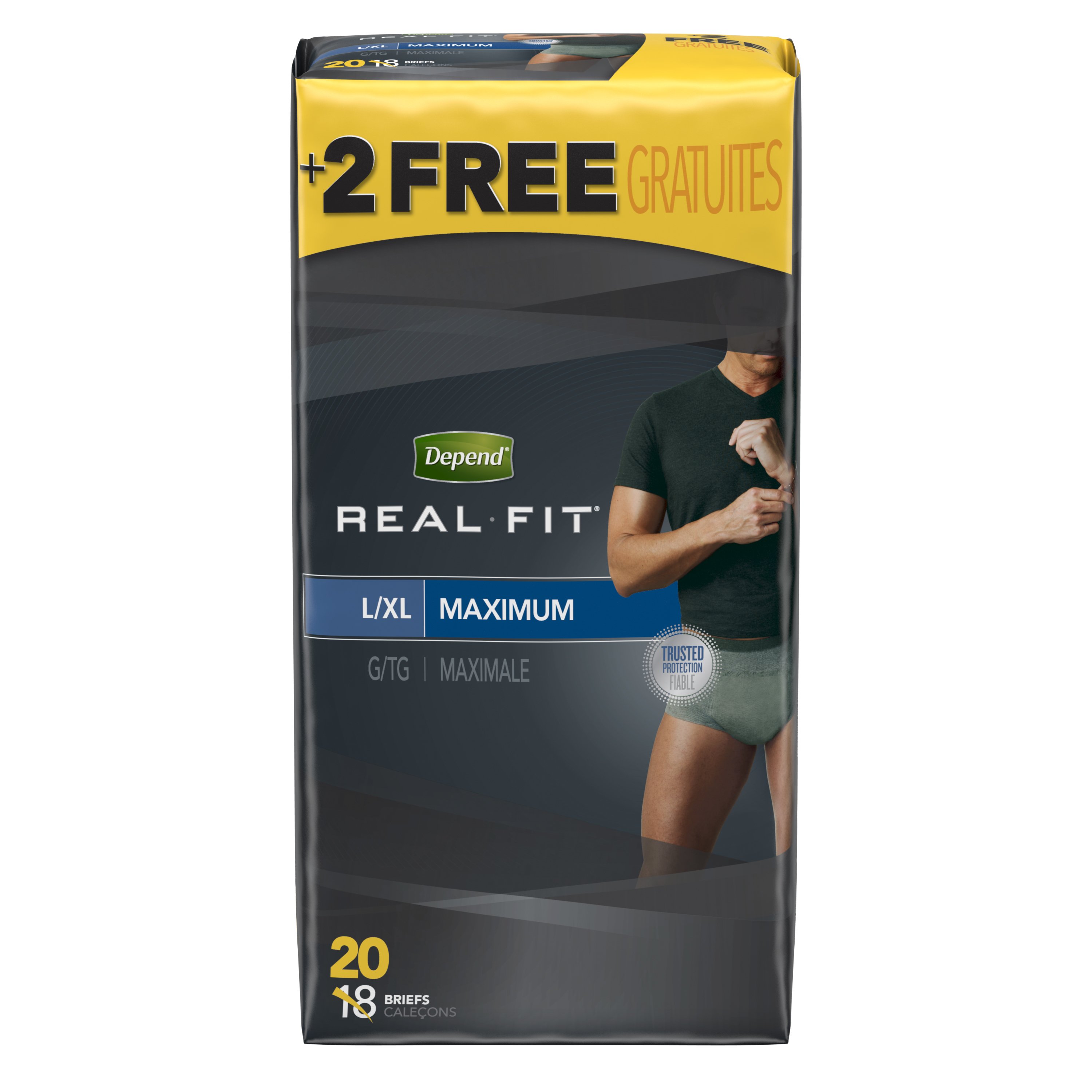 Depend Real Fit Incontinence Underwear for Men, Maximum Absorbency  (Small/Medium and Large/Extra Large), 20 - 22 Count