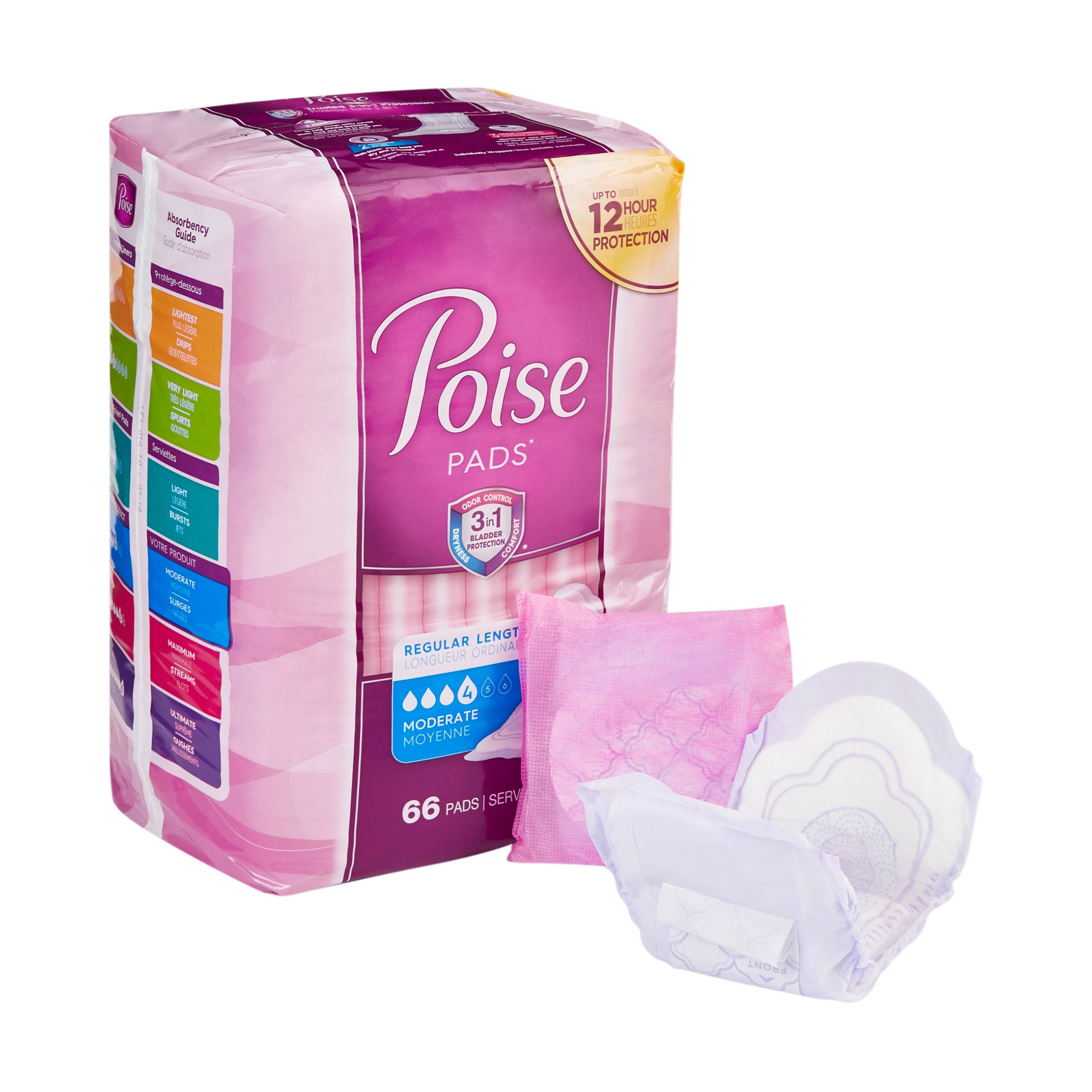 Poise Pads, 4 Moderate, Long 16 Ea, Incontinence