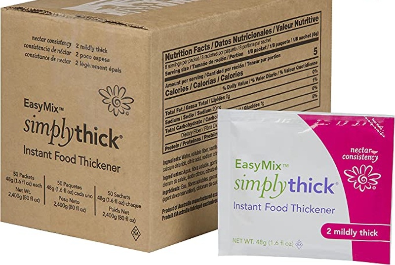 SimplyThick Easy Mix Unflavored Food & Drink Thickener Moderately Thick 12  Gram Gel Packet