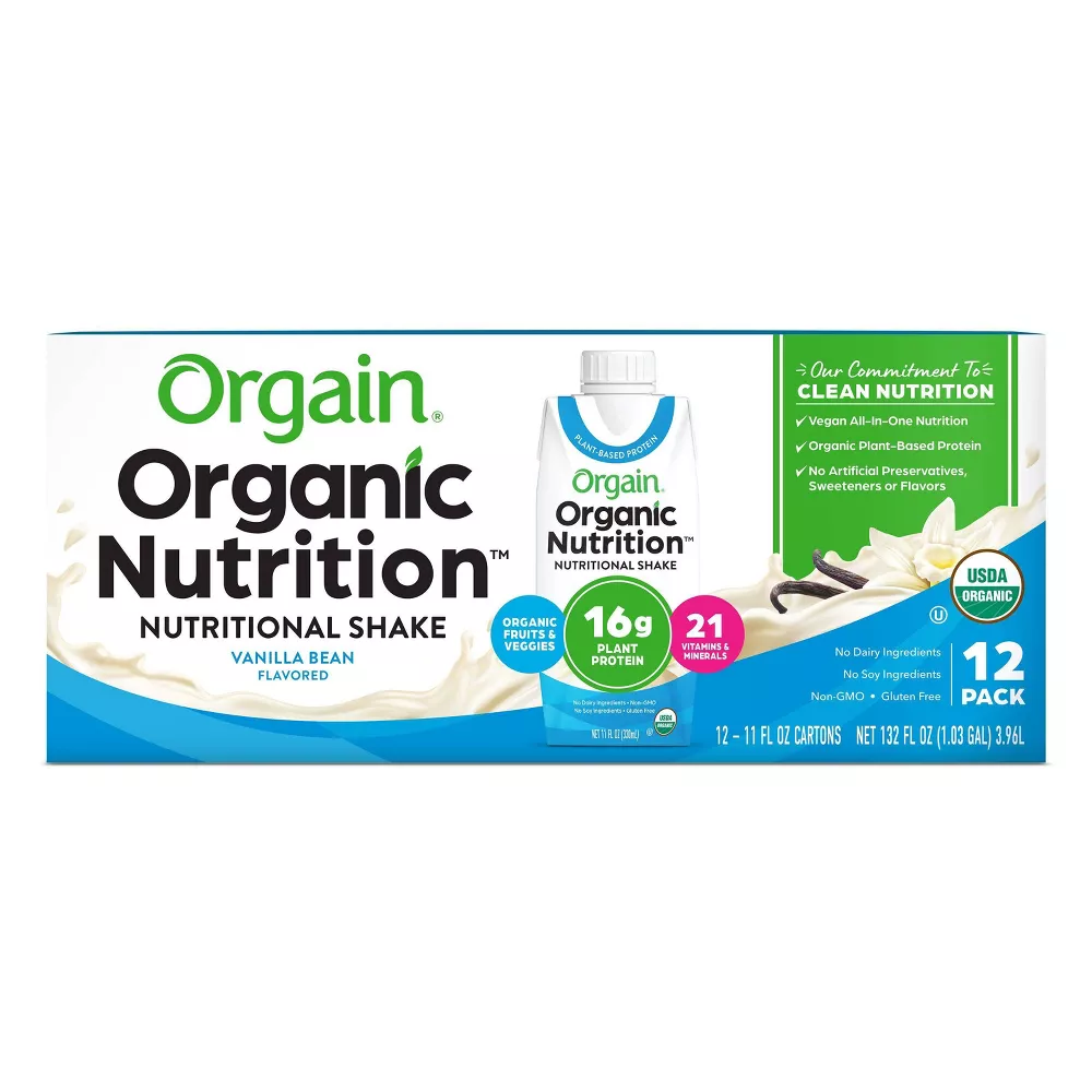 Orgain Healthy Kids Organic Nutritional Shake, Vanilla - 12 pack, 8.25 fl oz cartons