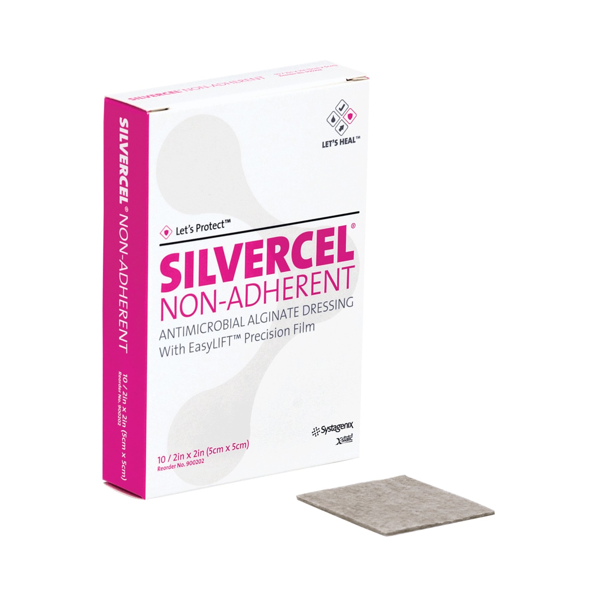 3M Silvercel Non-Adherent Antimicrobial Alginate Dressing, 2 X 2