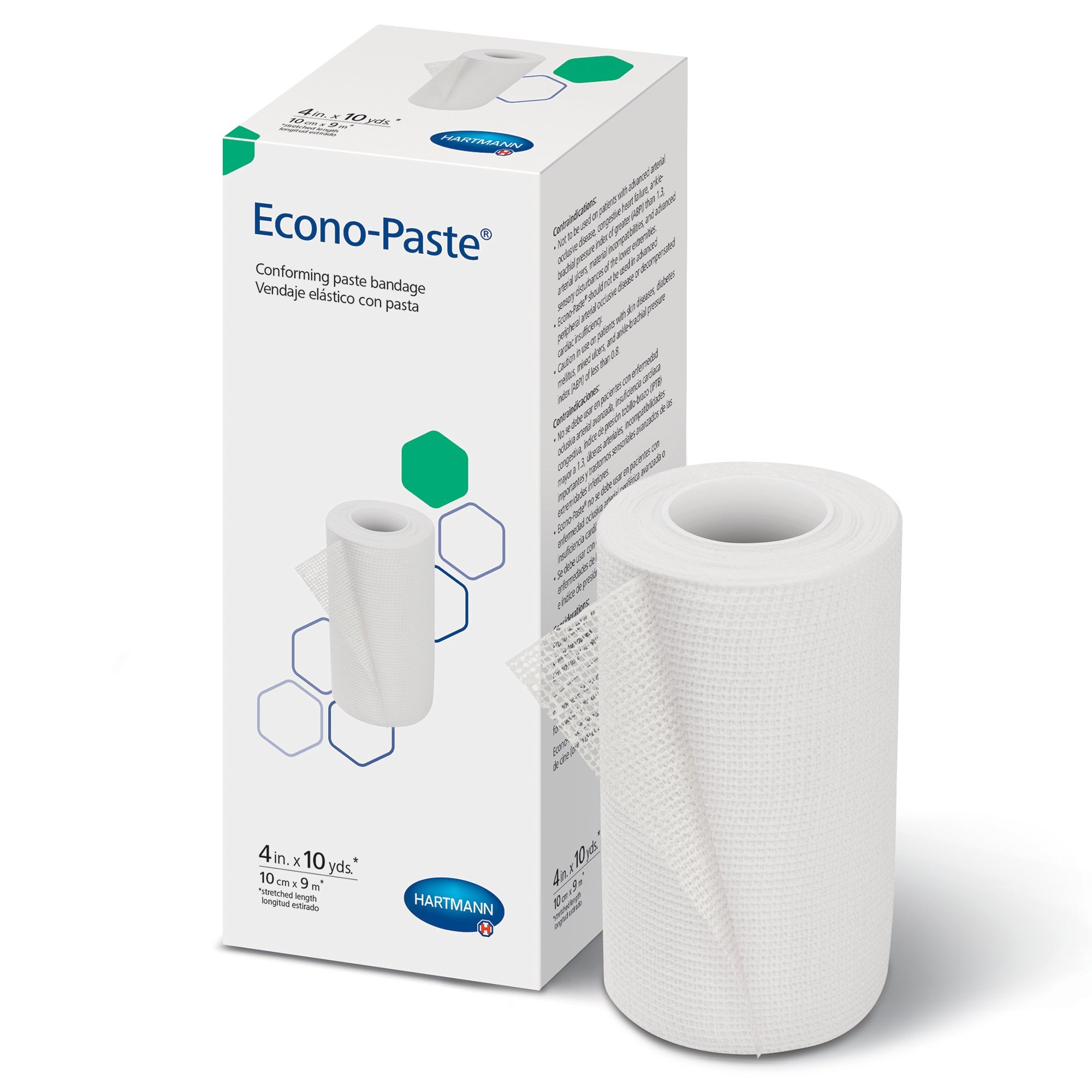 Hartmann Econo-Paste Conforming Paste Bandage, 4 inches X 10 yd | Case of 12 | Carewell