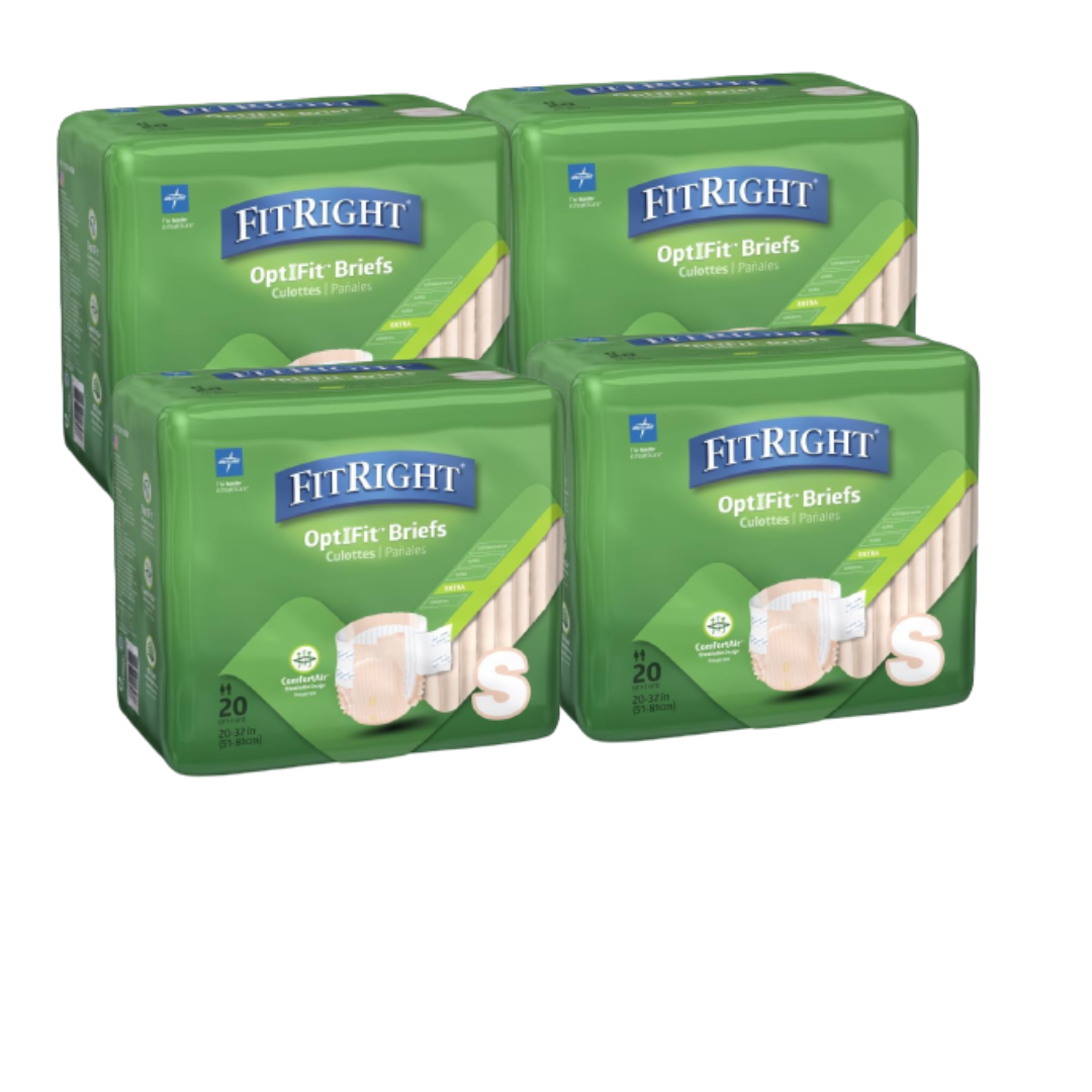 FitRight OptiFit Extra Incontinence Briefs with Center Tab, Heavy  Absorbency