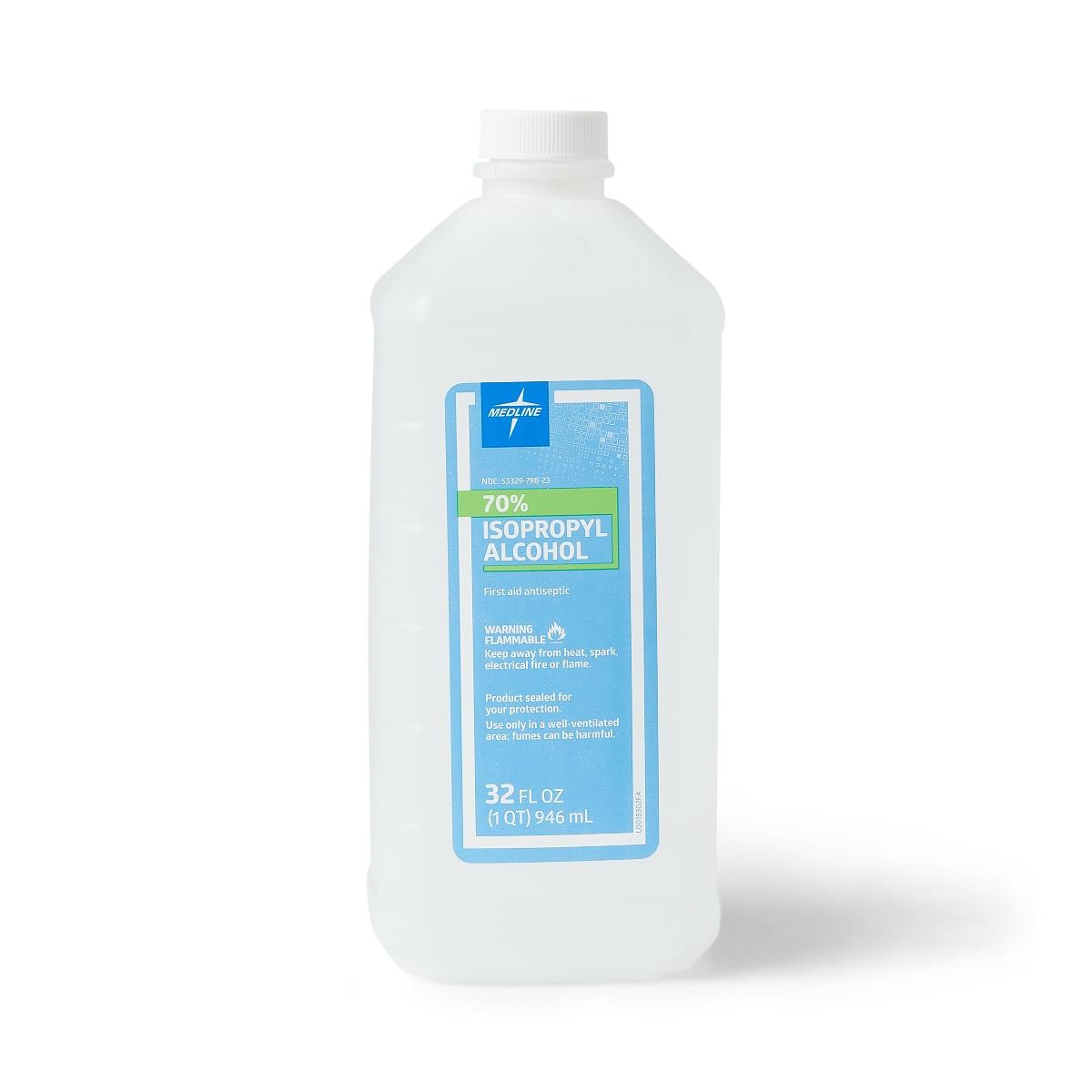 Medline MDS098017H Alcohol, Rubbing, Isopropyl-70%, 32 oz, 32 oz