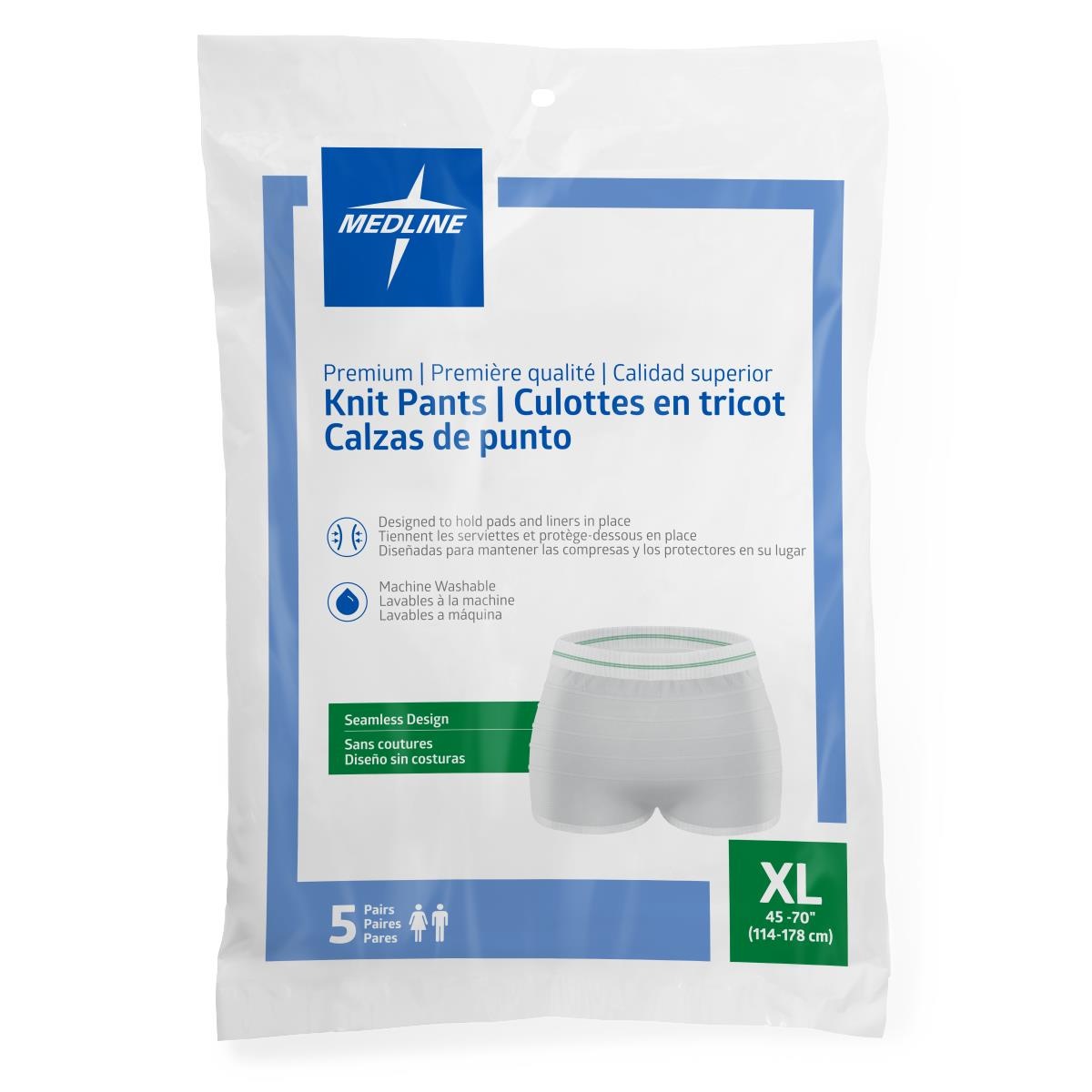 Medline Protect Extra Protective Underwear Moderate X-Large White