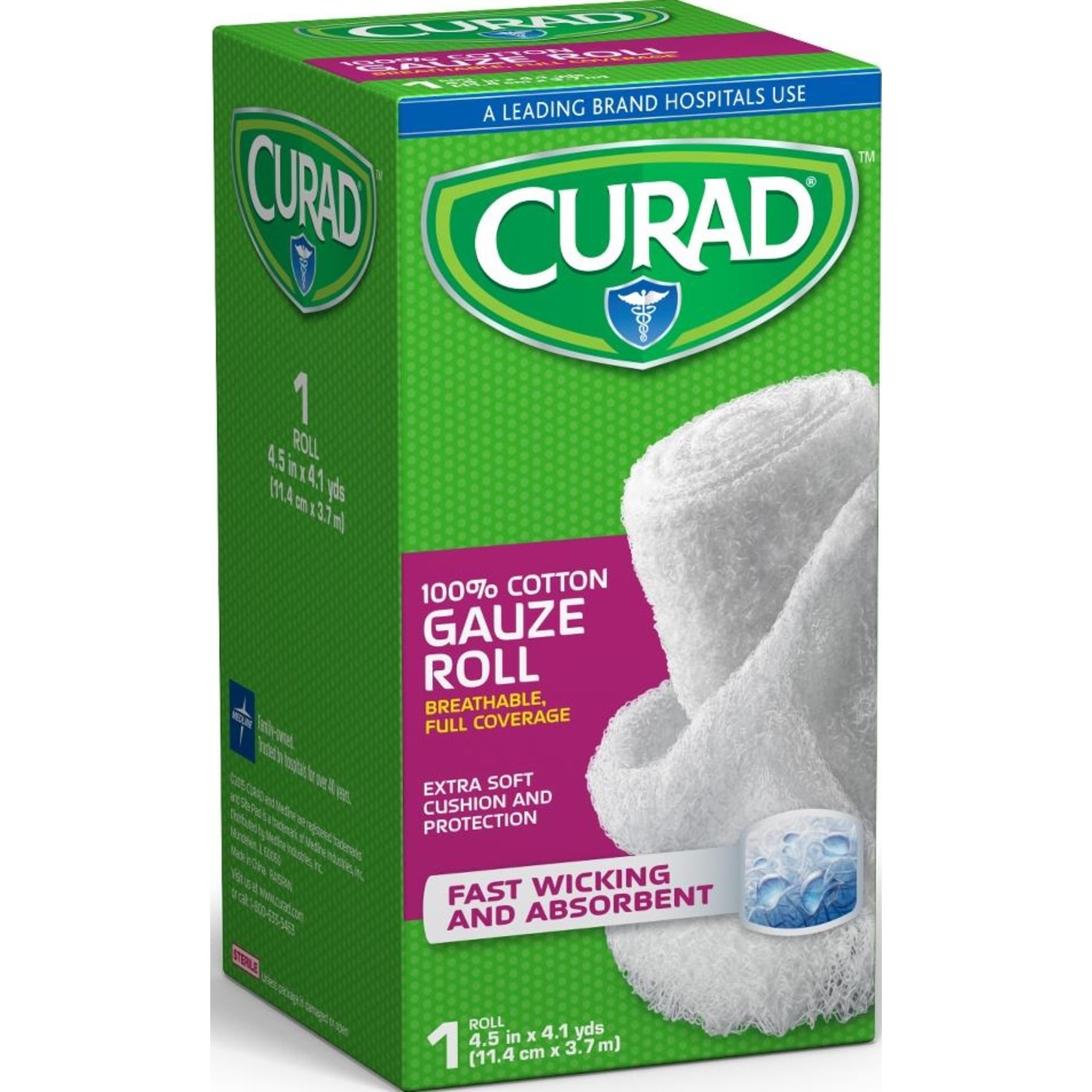 cotton gauze dressing STERILE COTTON GAUZE BANDAGE ROLL, 4.5" x 4.1 yd