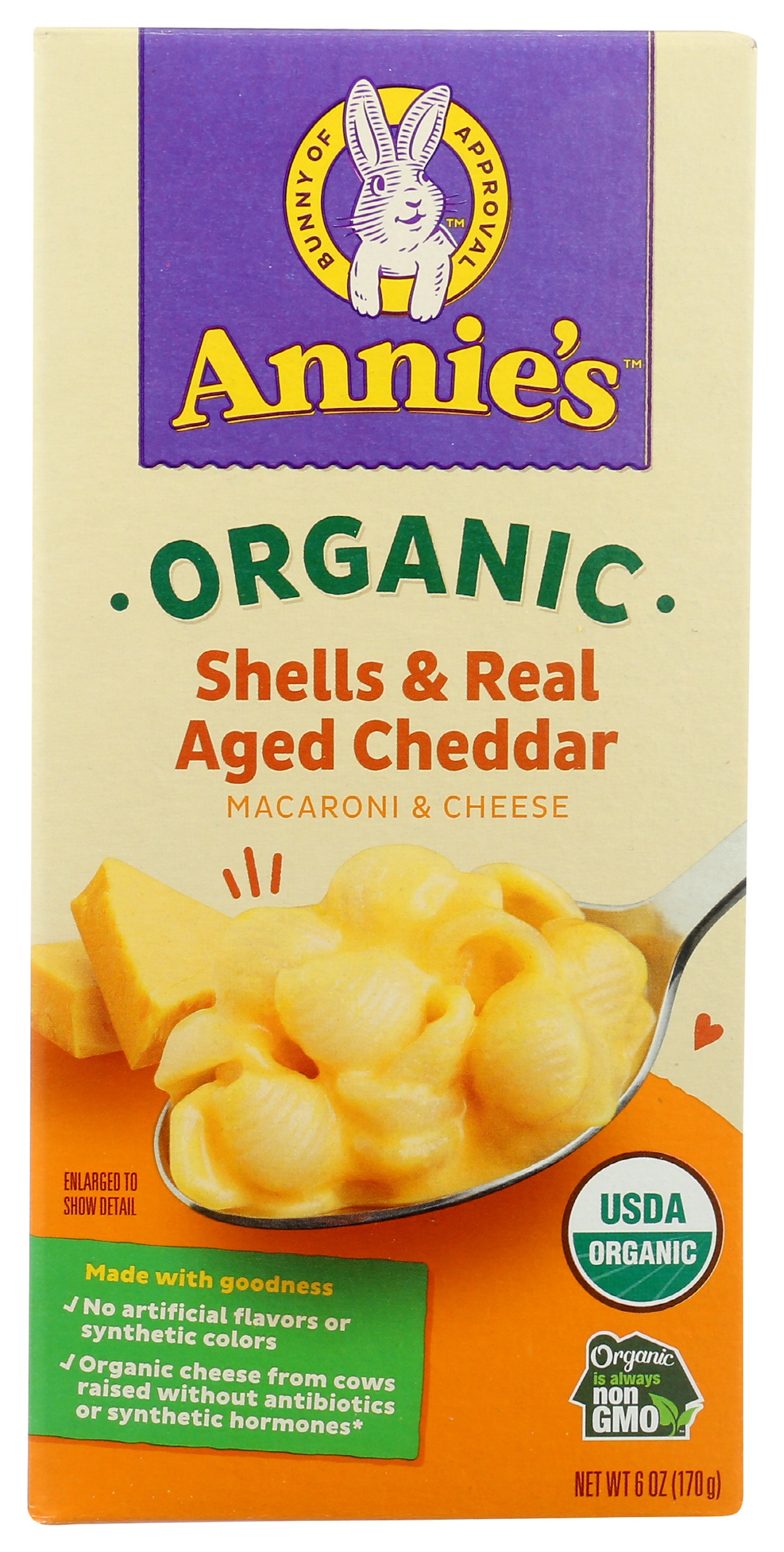 Annie's Organic Real Aged Cheddar Shells Mac N Cheese Macaroni and