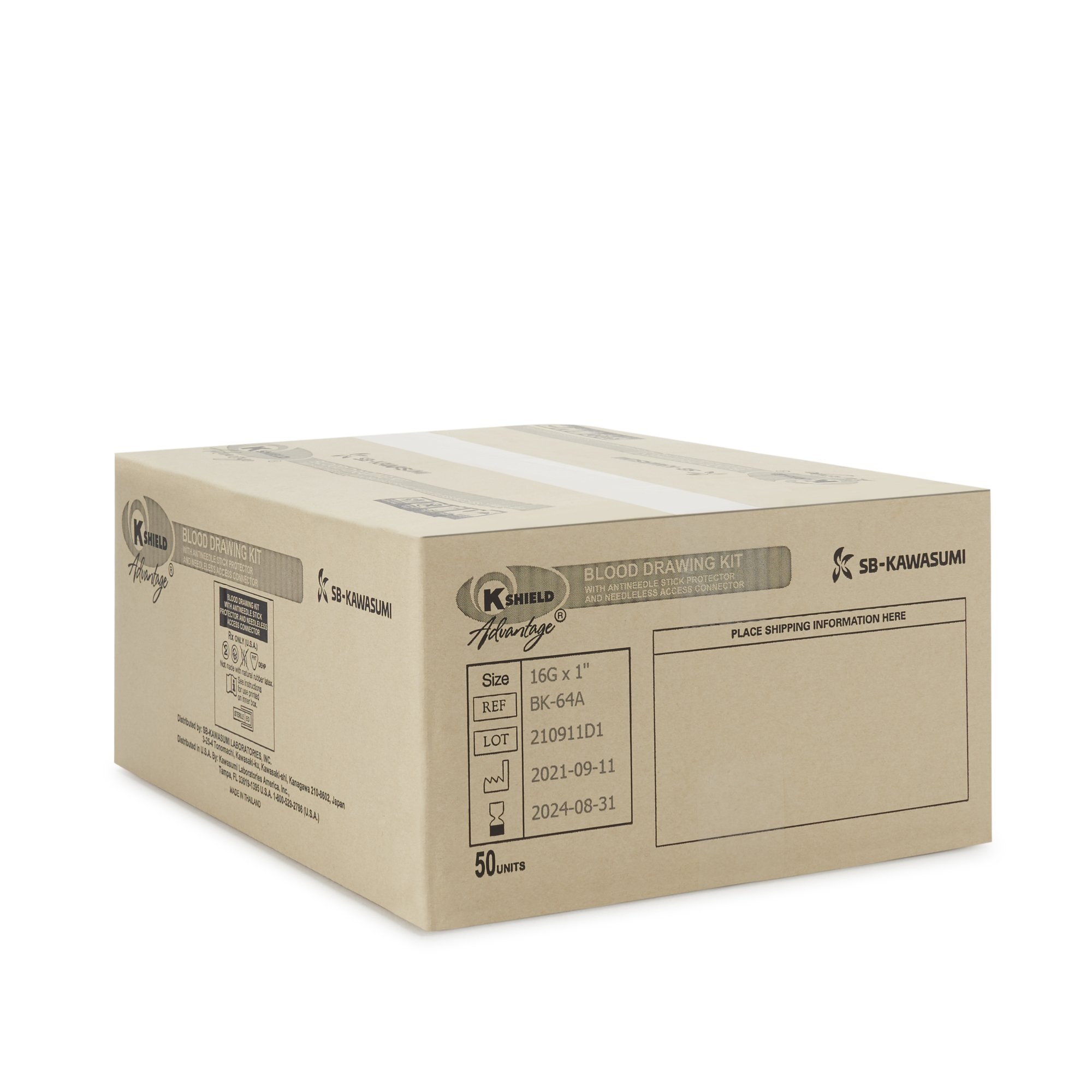 K-Shield Advantage Blood Draw Kit Size 600 mL Bag | Case of 50 | Carewell