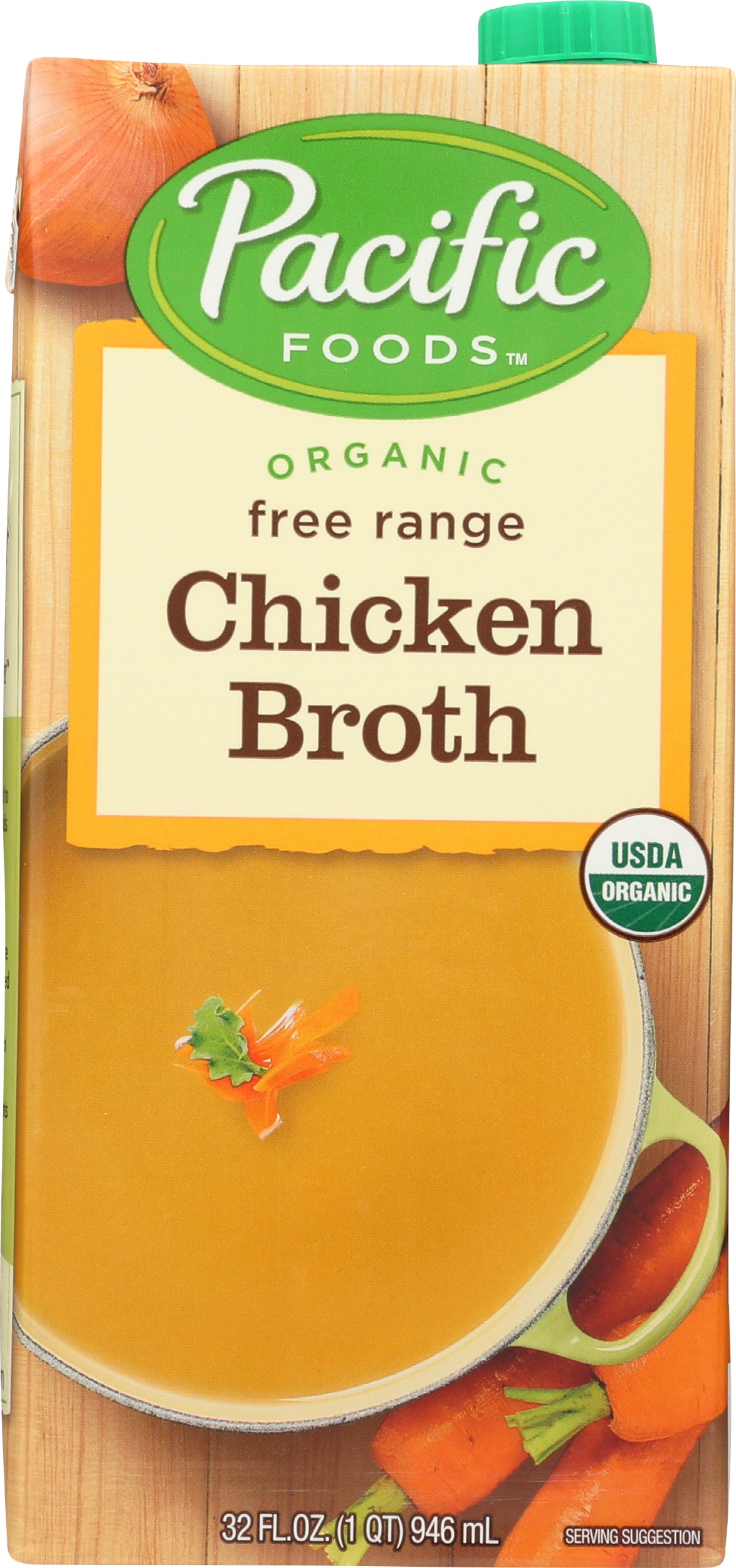 Pacific Foods Organic Free Range Chicken Broth, 32 oz Carton