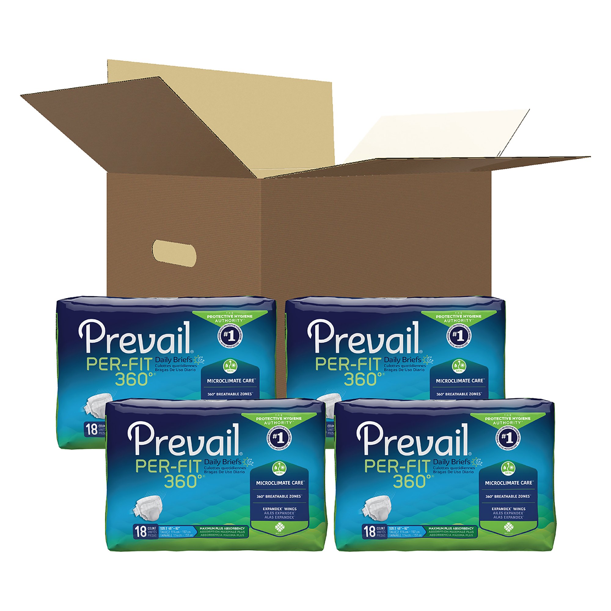 Prevail Per-Fit 360 Daily Adult Diapers with Tabs, Maximum Plus