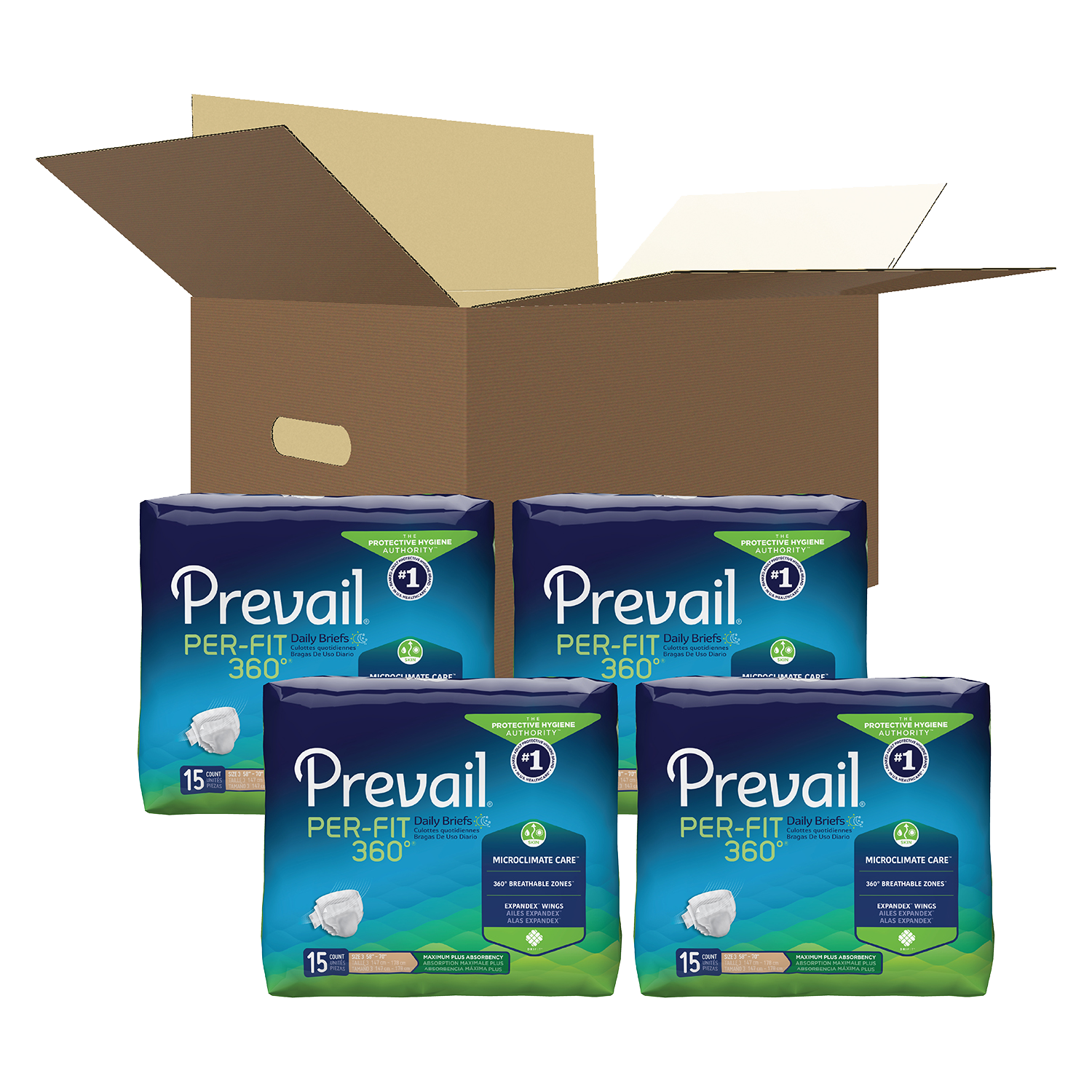  Prevail Proven, X-Large Per-Fit Incontinence Briefs with Tabs, Maximum Plus Absorbency