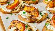 Grilled Peach & Burrata Crostini