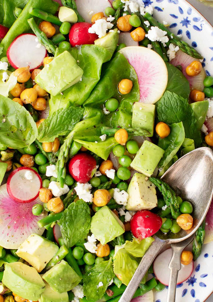 Bright Spring Salad Kit with Peas, Radishes, Avocado, & Goat Cheese - Serves 4