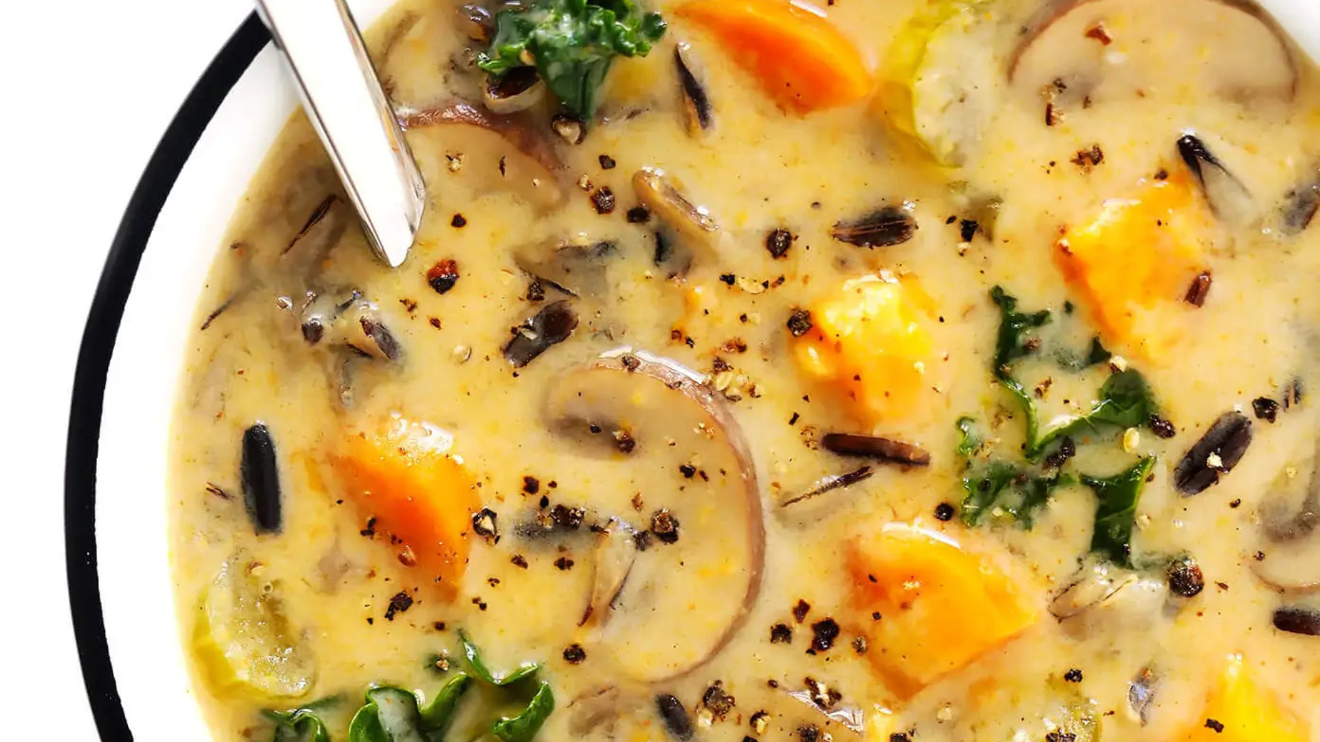 Autumn Wild Rice Soup with Tuscan Herb Olive Oil