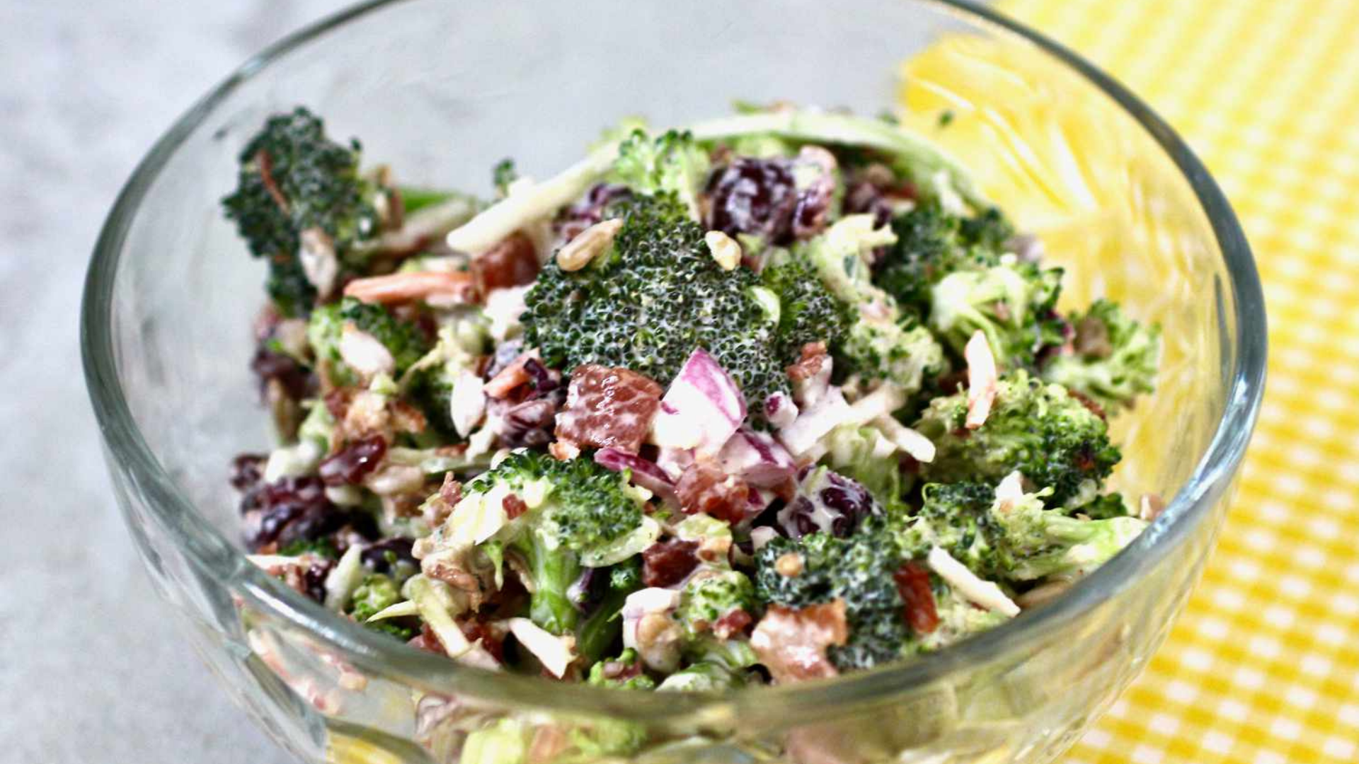 Crunchy Broccoli Salad with White Balsamic Citrus Dressing