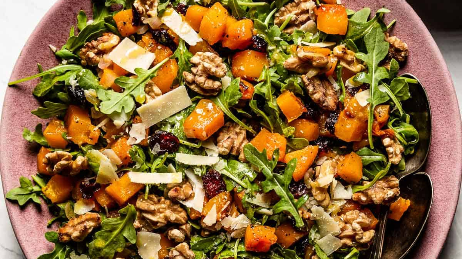 Fall Salad with Butternut Squash, Pecans, Apples & Peppered Maple Vinaigrette