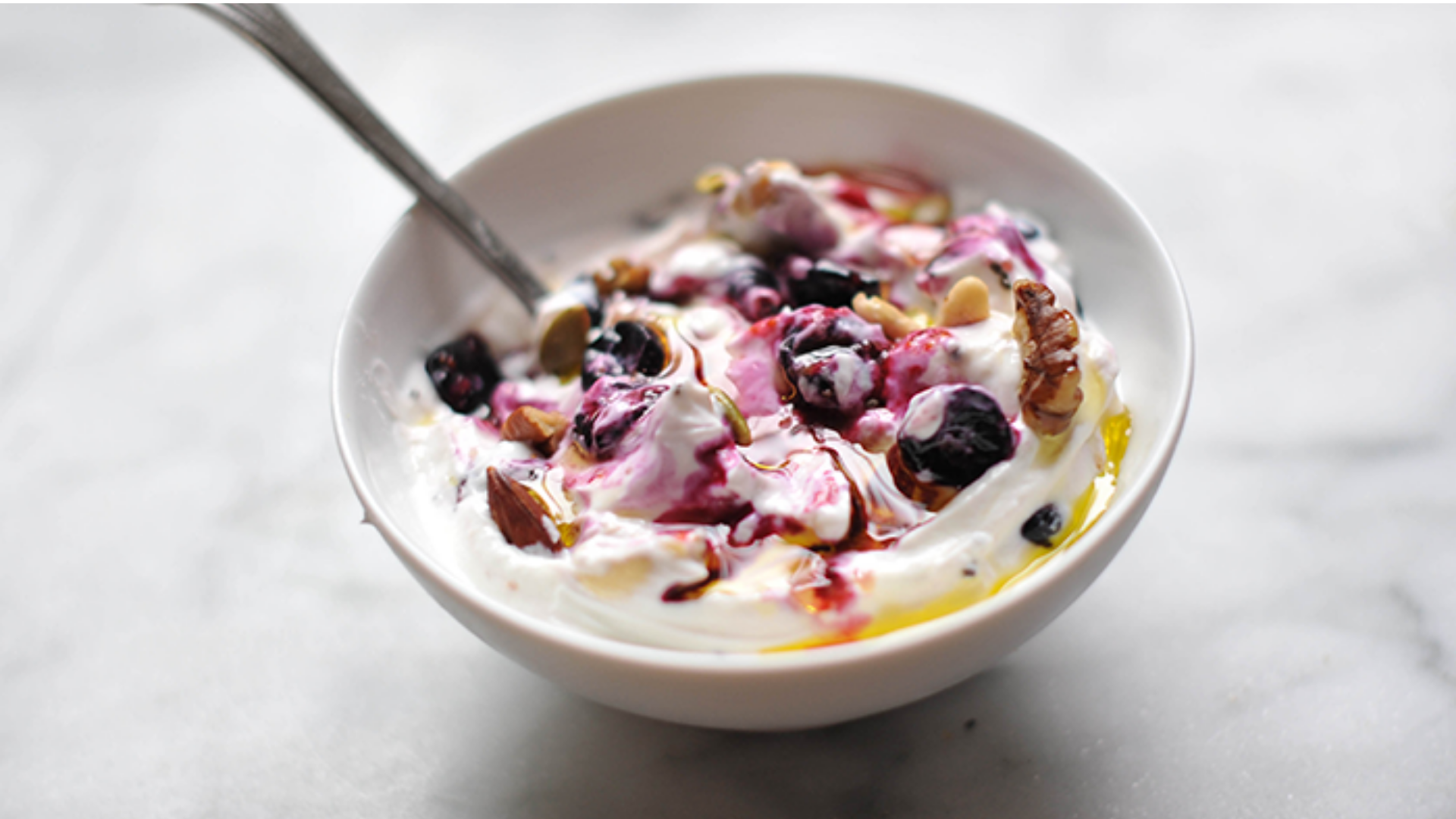 Olive Oil & Balsamic Swirl Morning Yogurt