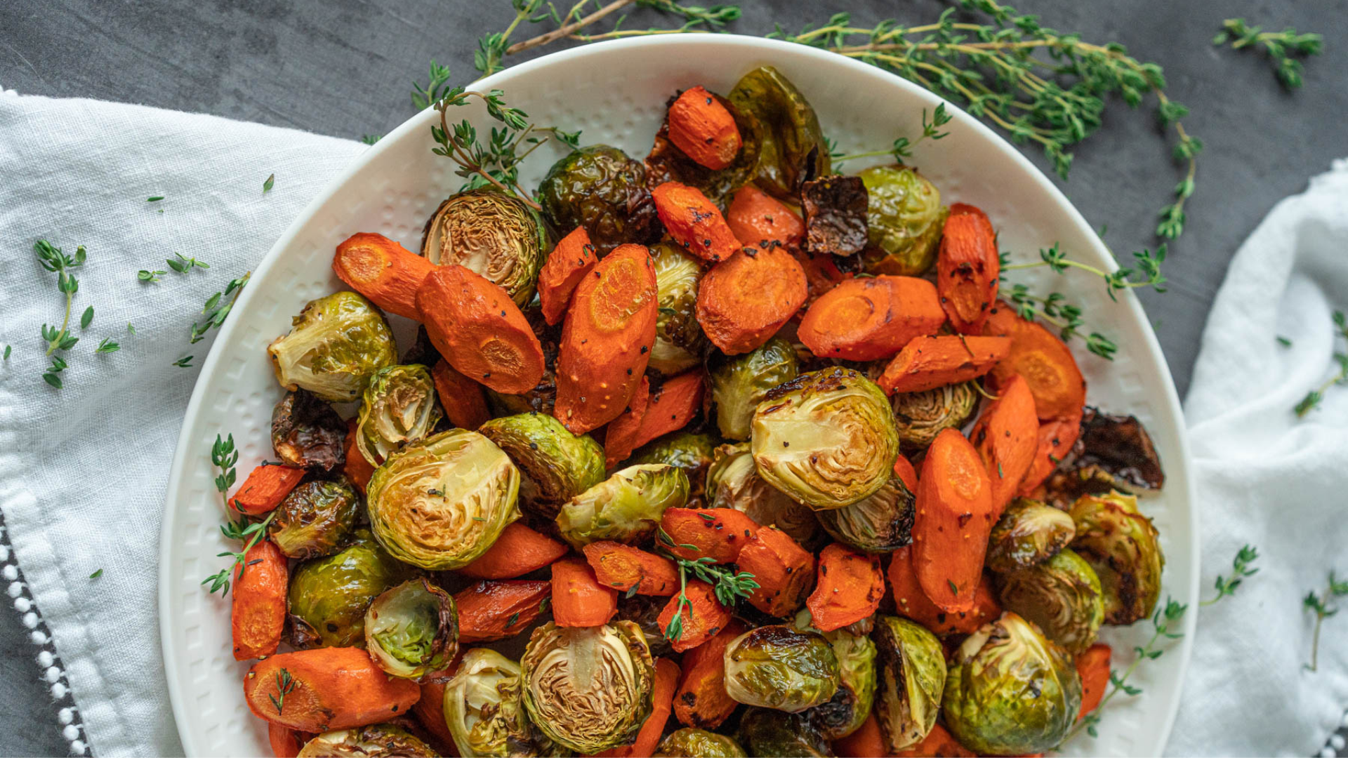 Rosemary Roasted Carrots & Brussels Sprouts
