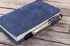 Galen Leather Co. C.H Navy Blue Leather Slim A6 Notebook / Planner Cover