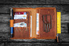 Galen Leather Co. C.H Brown Leather Wallet Insert for Traveler's Notebook Passport Size