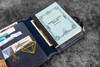 Galen Leather Co. C.H Navy Blue Leather Wallet Insert for Traveler's Notebook Passport Size