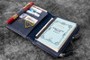 Galen Leather Co. C.H Navy Blue Leather Wallet Insert for Traveler's Notebook Passport Size
