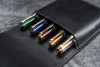 Galen Leather  Co. Leather Flap Pen Case for Five Pens - Black